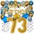 Happy Birthday Chrome Blue & Gold, Geburtstagsdeko-Set mit Luftballons zum 73. Geburtstag, 30-teilig