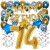 Happy Birthday Chrome Blue & Gold, Geburtstagsdeko-Set mit Luftballons zum 74. Geburtstag, 30-teilig