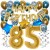 Happy Birthday Chrome Blue & Gold, Geburtstagsdeko-Set mit Luftballons zum 85. Geburtstag, 30-teilig