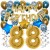 Happy Birthday Chrome Blue & Gold, Geburtstagsdeko-Set mit Luftballons zum 88. Geburtstag, 30-teilig
