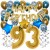 Happy Birthday Chrome Blue & Gold, Geburtstagsdeko-Set mit Luftballons zum 93. Geburtstag, 30-teilig