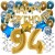 Happy Birthday Chrome Blue & Gold, Geburtstagsdeko-Set mit Luftballons zum 94. Geburtstag, 30-teilig