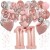 Happy Birthday Dream Rose Gold, Geburtstagsdeko-Set mit Luftballons zum 11. Geburtstag, 42-teilig