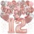 Happy Birthday Dream Rose Gold, Geburtstagsdeko-Set mit Luftballons zum 12. Geburtstag, 42-teilig