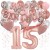 Happy Birthday Dream Rose Gold, Geburtstagsdeko-Set mit Luftballons zum 15. Geburtstag, 42-teilig