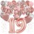 Happy Birthday Dream Rose Gold, Geburtstagsdeko-Set mit Luftballons zum 19. Geburtstag, 42-teilig