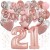 Happy Birthday Dream Rose Gold, Geburtstagsdeko-Set mit Luftballons zum 21. Geburtstag, 42-teilig