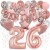 Happy Birthday Dream Rose Gold, Geburtstagsdeko-Set mit Luftballons zum 26. Geburtstag, 42-teilig