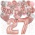 Happy Birthday Dream Rose Gold, Geburtstagsdeko-Set mit Luftballons zum 27. Geburtstag, 42-teilig