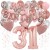 Happy Birthday Dream Rose Gold, Geburtstagsdeko-Set mit Luftballons zum 31. Geburtstag, 42-teilig