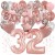 Happy Birthday Dream Rose Gold, Geburtstagsdeko-Set mit Luftballons zum 32. Geburtstag, 42-teilig