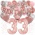 Happy Birthday Dream Rose Gold, Geburtstagsdeko-Set mit Luftballons zum 33. Geburtstag, 42-teilig