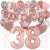 Happy Birthday Dream Rose Gold, Geburtstagsdeko-Set mit Luftballons zum 38. Geburtstag, 42-teilig