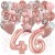 Happy Birthday Dream Rose Gold, Geburtstagsdeko-Set mit Luftballons zum 46. Geburtstag, 42-teilig