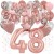 Happy Birthday Dream Rose Gold, Geburtstagsdeko-Set mit Luftballons zum 48. Geburtstag, 42-teilig