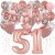 Happy Birthday Dream Rose Gold, Geburtstagsdeko-Set mit Luftballons zum 51. Geburtstag, 42-teilig