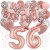 Happy Birthday Dream Rose Gold, Geburtstagsdeko-Set mit Luftballons zum 56. Geburtstag, 42-teilig