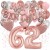 Happy Birthday Dream Rose Gold, Geburtstagsdeko-Set mit Luftballons zum 62. Geburtstag, 42-teilig