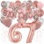 Happy Birthday Dream Rose Gold, Geburtstagsdeko-Set mit Luftballons zum 67. Geburtstag, 42-teilig