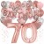 Happy Birthday Dream Rose Gold, Geburtstagsdeko-Set mit Luftballons zum 70. Geburtstag, 42-teilig