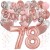 Happy Birthday Dream Rose Gold, Geburtstagsdeko-Set mit Luftballons zum 78. Geburtstag, 42-teilig