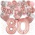Happy Birthday Dream Rose Gold, Geburtstagsdeko-Set mit Luftballons zum 80. Geburtstag, 42-teilig