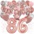 Happy Birthday Dream Rose Gold, Geburtstagsdeko-Set mit Luftballons zum 86. Geburtstag, 42-teilig