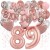Happy Birthday Dream Rose Gold, Geburtstagsdeko-Set mit Luftballons zum 89. Geburtstag, 42-teilig