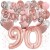 Happy Birthday Dream Rose Gold, Geburtstagsdeko-Set mit Luftballons zum 90. Geburtstag, 42-teilig