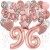 Happy Birthday Dream Rose Gold, Geburtstagsdeko-Set mit Luftballons zum 96. Geburtstag, 42-teilig