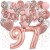 Happy Birthday Dream Rose Gold, Geburtstagsdeko-Set mit Luftballons zum 97. Geburtstag, 42-teilig
