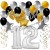 Geburtstagsdeko-Set mit Luftballons, Happy Birthday Glamour zum 12. Geburtstag, 34-teilig
