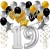 Geburtstagsdeko-Set mit Luftballons, Happy Birthday Glamour zum 19. Geburtstag, 34-teilig