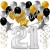 Geburtstagsdeko-Set mit Luftballons, Happy Birthday Glamour zum 21. Geburtstag, 34-teilig