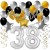 Geburtstagsdeko-Set mit Luftballons, Happy Birthday Glamour zum 38. Geburtstag, 34-teilig