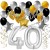 Geburtstagsdeko-Set mit Luftballons, Happy Birthday Glamour zum 40. Geburtstag, 34-teilig