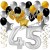 Geburtstagsdeko-Set mit Luftballons, Happy Birthday Glamour zum 45. Geburtstag, 34-teilig