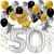 Geburtstagsdeko-Set mit Luftballons, Happy Birthday Glamour zum 50. Geburtstag, 34-teilig
