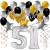 Geburtstagsdeko-Set mit Luftballons, Happy Birthday Glamour zum 51. Geburtstag, 34-teilig