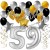 Geburtstagsdeko-Set mit Luftballons, Happy Birthday Glamour zum 59. Geburtstag, 34-teilig