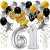 Geburtstagsdeko-Set mit Luftballons, Happy Birthday Glamour zum 61. Geburtstag, 34-teilig