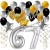 Geburtstagsdeko-Set mit Luftballons, Happy Birthday Glamour zum 67. Geburtstag, 34-teilig