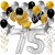 Geburtstagsdeko-Set mit Luftballons, Happy Birthday Glamour zum 75. Geburtstag, 34-teilig