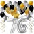 Geburtstagsdeko-Set mit Luftballons, Happy Birthday Glamour zum 76. Geburtstag, 34-teilig