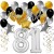 Geburtstagsdeko-Set mit Luftballons, Happy Birthday Glamour zum 81. Geburtstag, 34-teilig