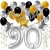 Geburtstagsdeko-Set mit Luftballons, Happy Birthday Glamour zum 90. Geburtstag, 34-teilig