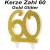 Zahlenkerze Gold Glitter 60, Kerze zum 60. Geburtstag und Jubiläum