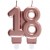 Zahlenkerze Rosegold 18, Kerzen zum 18. Geburtstag und Jubiläum