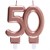 Zahlenkerze Rosegold 50, Kerzen zum 50. Geburtstag und Jubiläum