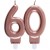 Zahlenkerze Rosegold 60, Kerzen zum 60. Geburtstag und Jubiläum